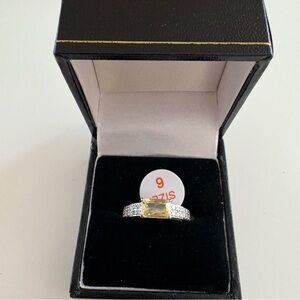 Bomb Party I’ve Found My Passion Ring RG37038 Lemon CZ Rhodium Plating